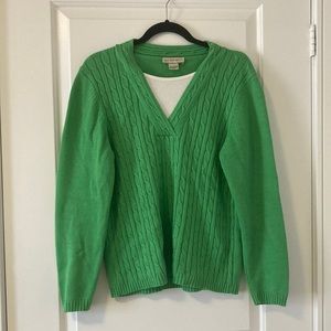 Kelly Green Kable Knit Sweater